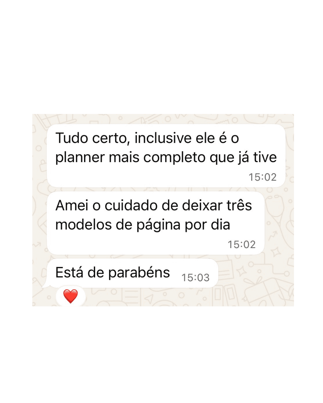 Print de depoimento de cliente via WhatsApp número 6