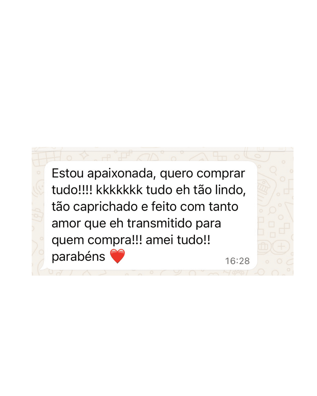 Print de depoimento de cliente via WhatsApp número 8